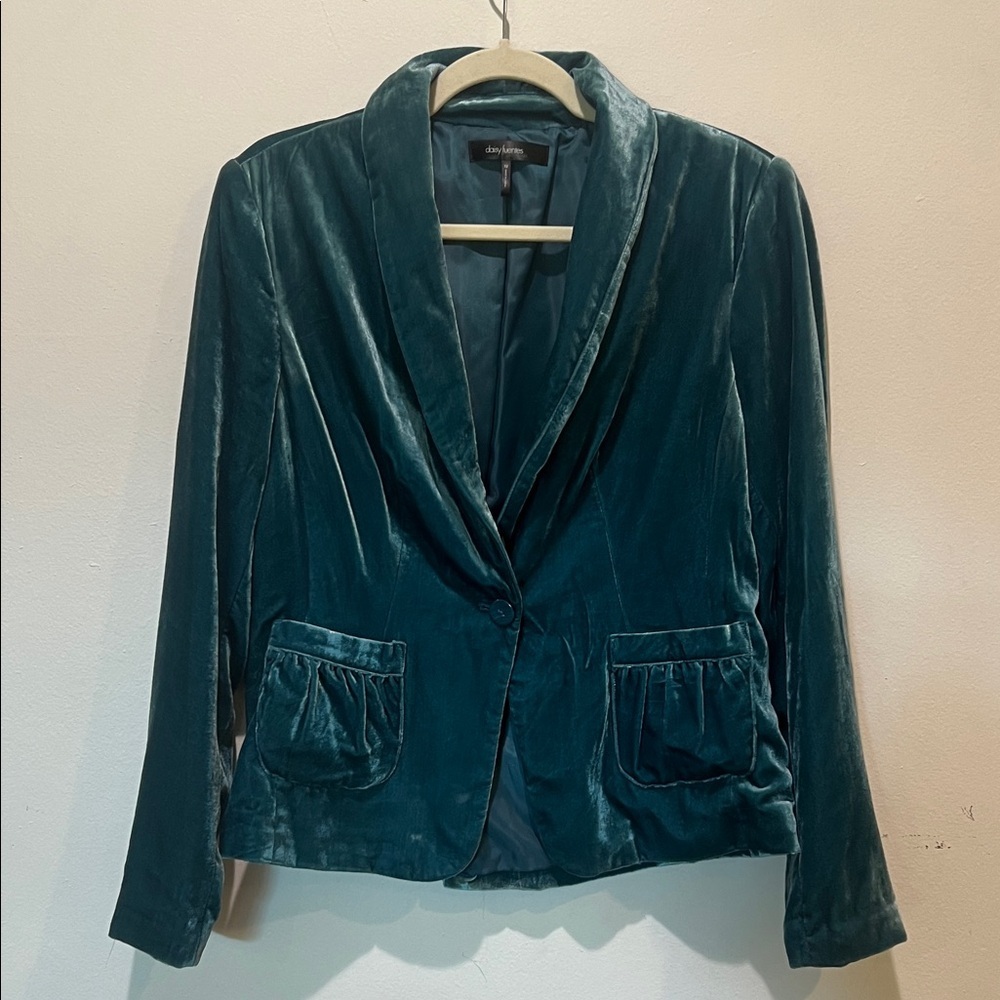 Ann Taylor Teal Velvet Blazer